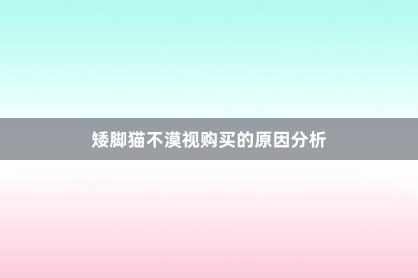 矮脚猫不漠视购买的原因分析