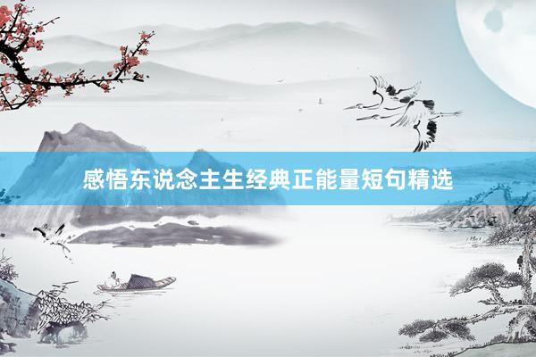 感悟东说念主生经典正能量短句精选